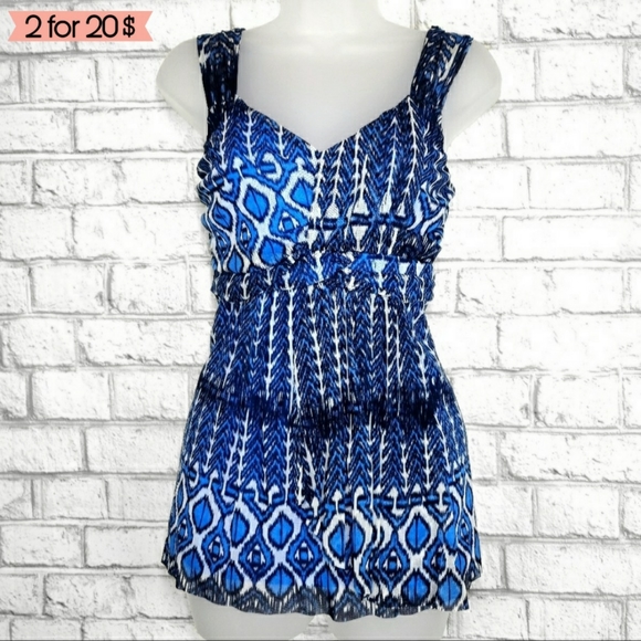 INC International Concepts Tops - INC | Fit & Flare Tribal Print Tank Top - M